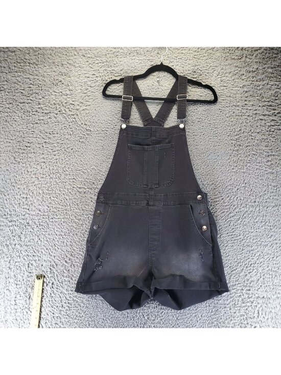 No Boundaries Pants - No Boundaries Overalls Shorts Womens XL Black Distressed Shorts Shortalls